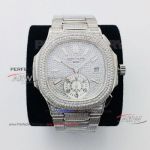 GB Factory Swiss Grade Patek Philippe Nautilus Iced Out Diamond Watches For Men 